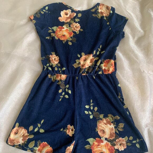 Navy Floral Romper made in the USA size Small - super soft and comfy - Picture 3 of 5